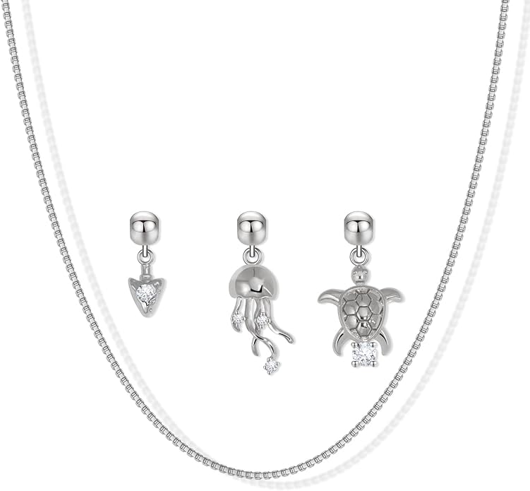 Summer Holiday Necklace,Dainty Chain, Charm Necklace For Women,Cute Cat Charm,Natural Pearls,18k Gold Plated,Choose Your Favorite Charm, Change Easily