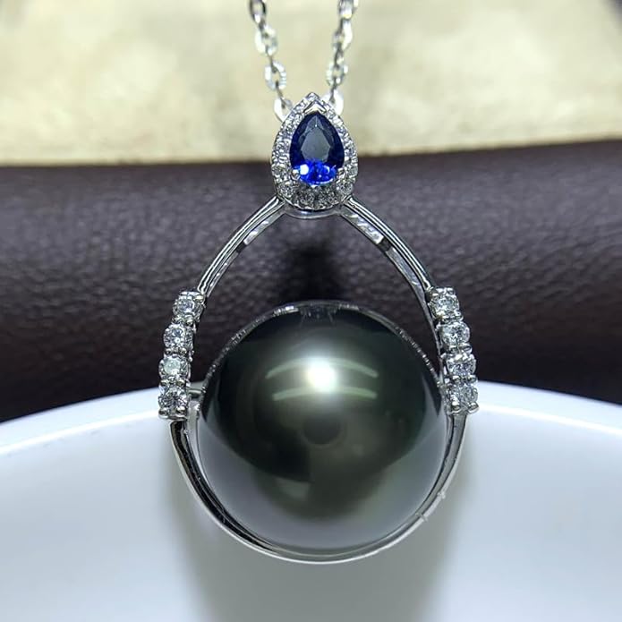 Gifts for Wife - Tahitian Black Pearl Necklace, Fine Jewelry for Mothers Day, Anniversary, Birthday, Valentines Day, Christmas