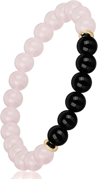 HOZEAL Rose Quartz Pink Opal Peru Crystal Bracelet, Love Friendship Crystal Stone Chakra Bracelet, Business Money Energy Wealth Good Luck Prosperity Feng Shui Beaded Bracelet for Men Women
