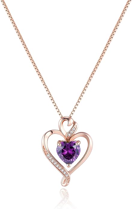 Heart Necklaces for Women 925 Sterling Silver Pendant Necklace Rose Gold Plated White Gold/14K Gold Plated Love Necklace for Her Girlfriend Wife Valentines Day Birthday Women Jewelry 18"+2"