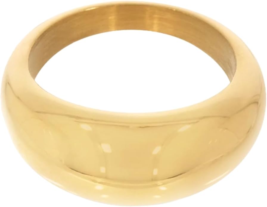 Hey Harper Gold Ring for Women - Gold Plated Stacking Waterproof & Sweatproof Jewerly Ring - Everday Non Tarnish Cute Fashion Circle Rings