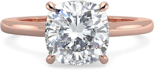 14K and 18K White Yellow and Rose Gold Lab Grown Diamond Solitaire Engagement Ring for Women, 4 Prong Rings for Wedding and Valentine Gift 1 to 2 Carat TW (Color E-F, Clarity VVS-VS)