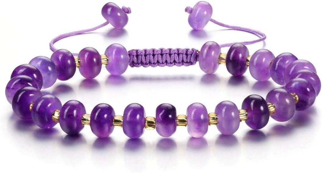 PESOENTH Healing Crystal Gemstone Colorful Beaded Bracelets for Women,Natural Chakra Stone Summer Surfer Beach Boho Bracelet jewelry Gifts for Women Ladies