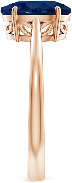 Angara Natural Blue Sapphire Solitaire Engagement Ring for Women | Oval Shape Blue Sapphire Ring in 14K Solid Gold/Sterling Silver/Platinum | September Birthday, Gemstone Jewellery Gift