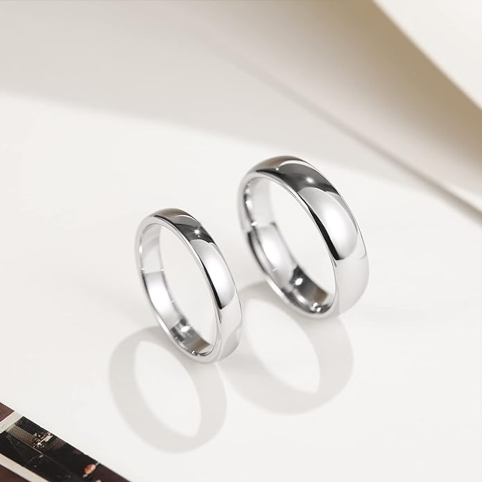 Greenpod 2mm 4mm 6mm Tungsten Wedding Bands Ring for Women Men Rose Gold/Silver/Gold/Black Polished Slim Engagement Promise Rings Comfort Fit Size 4-13