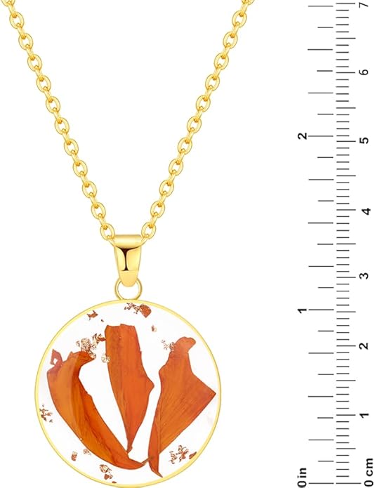 Forget-Me-Not and Queen Anne's Lace Pressed Wildflower Necklace | Birth Month Real Flower Necklace | Gold/Silver Pressed Flower Jewelry | Personalized Handmade Jewelry