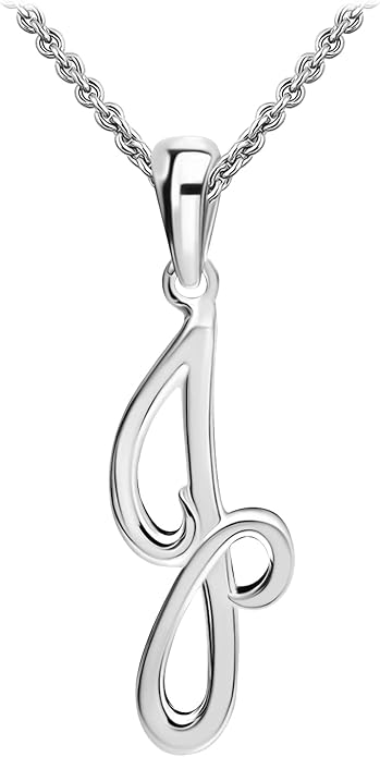 SEA OF ICE Letter Initial Necklace, Alphabet Letter Pendant Necklace, Sterling Silver, Gold, Rose Gold Necklace for Women, Elegant Initial Necklaces, Personalized Custom Women's Necklaces