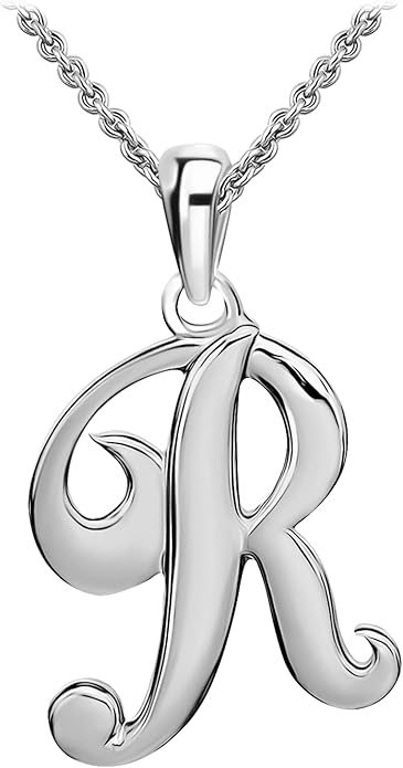 SEA OF ICE Letter Initial Necklace, Alphabet Letter Pendant Necklace, Sterling Silver, Gold, Rose Gold Necklace for Women, Elegant Initial Necklaces, Personalized Custom Women's Necklaces