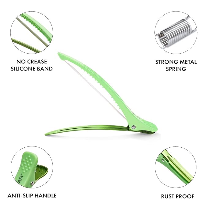 Framar Neon Creaseless Hair Clips 10 pack – Professional Salon Hair Clips for Styling Sectioning, Hair Styling Clips, Hair Clip For Sectioning, Hair Sectioning Clips – Prevents Creases Or Dents