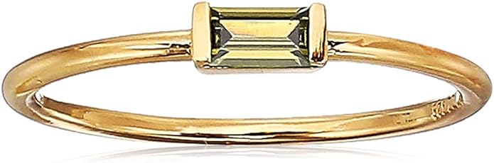 Amazon Essentials 18K Yellow Gold Plated Sterling Silver Cubic Zirconia Fashion Stackable Ring (previously Amazon Collection)