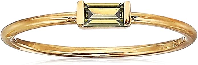 Amazon Essentials 18K Yellow Gold Plated Sterling Silver Cubic Zirconia Fashion Stackable Ring (previously Amazon Collection)