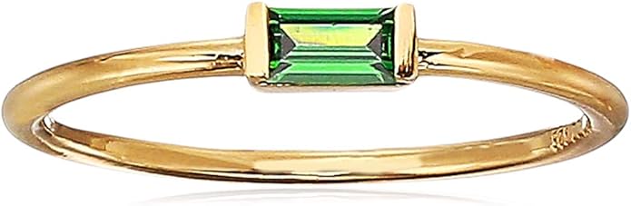 Amazon Essentials 18K Yellow Gold Plated Sterling Silver Cubic Zirconia Fashion Stackable Ring (previously Amazon Collection)