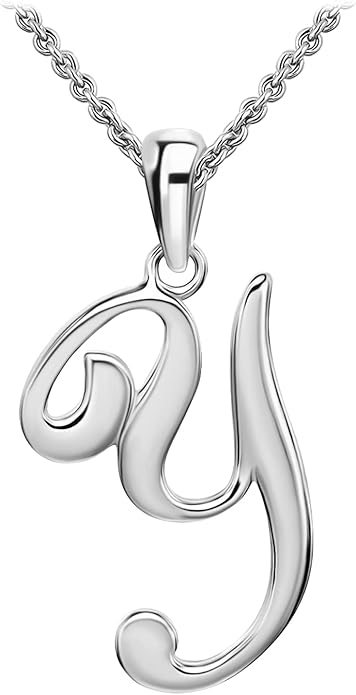 SEA OF ICE Letter Initial Necklace, Alphabet Letter Pendant Necklace, Sterling Silver, Gold, Rose Gold Necklace for Women, Elegant Initial Necklaces, Personalized Custom Women's Necklaces