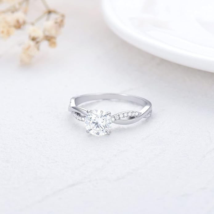 1.16 Carat (ctw) Moissanite Engagement Rings for Women 10K/14K/18K Gold Rings Moissanite Rings