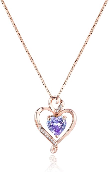 Heart Necklaces for Women 925 Sterling Silver Pendant Necklace Rose Gold Plated White Gold/14K Gold Plated Love Necklace for Her Girlfriend Wife Valentines Day Birthday Women Jewelry 18"+2"