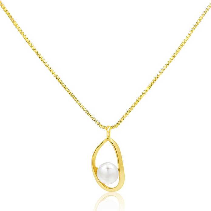 Pearl Necklaces for Women,Charm Choker Necklaces with Natural Freshwater Cultured Pearls,Dainty Pendants Necklaces Daily Wear or Fashion Gift for Women