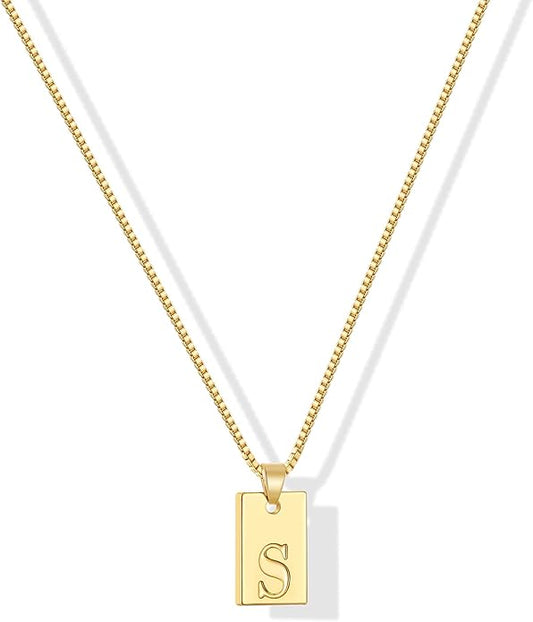 Gacimy Dainty Gold Initial Necklaces for Women, 18K Gold Plated Name Necklace for Women with Trendy A-Z Letter Nedcklace Pendant