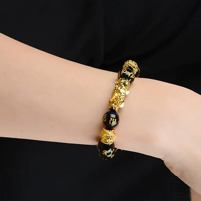 HETICA Feng Shui Pixiu Wealth Bracelet, FengShui Wealth And Luck Bracelet Prosperity Buddha Beads Elastic Bracelet Jewelry for Women Men