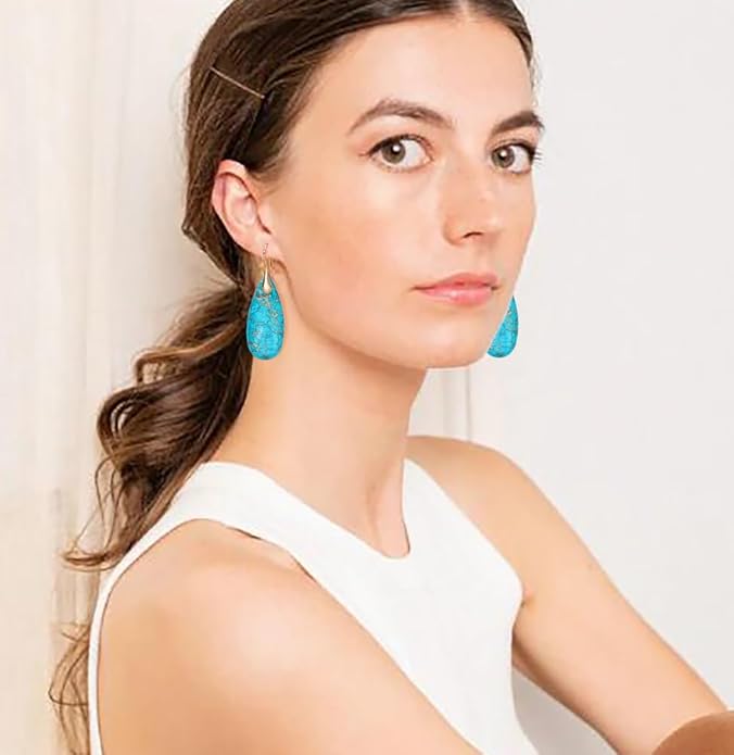 Natural Stone Earrings Waterdrop Stone Dangle Earrings for Women