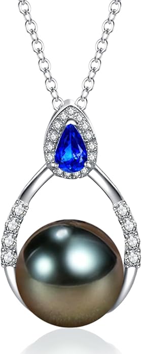 Gifts for Wife - Tahitian Black Pearl Necklace, Fine Jewelry for Mothers Day, Anniversary, Birthday, Valentines Day, Christmas