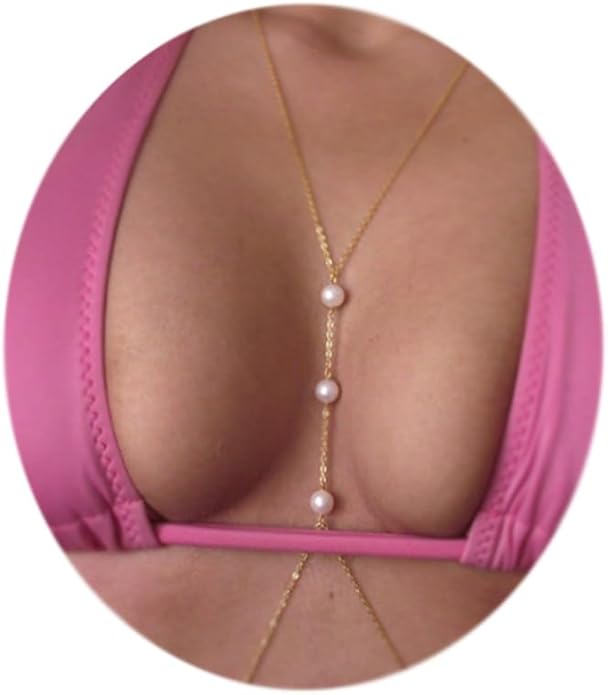 MODRSA Body Chain Belly Chain Silver Gold Waist Chain Body Chain Jewelry for Women Body Jewelry for Women Waist Chains Belly Chains for Women Chain Bra Lingerie