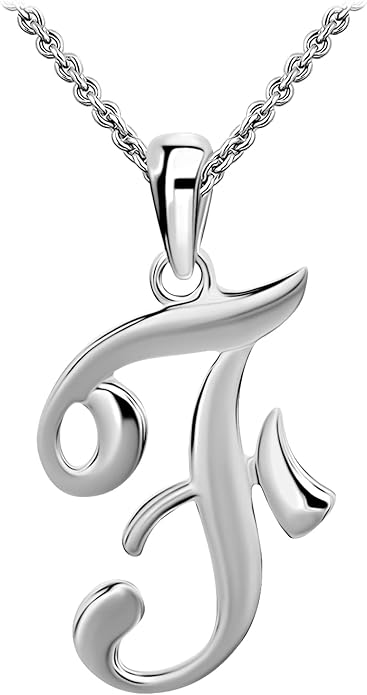 SEA OF ICE Letter Initial Necklace, Alphabet Letter Pendant Necklace, Sterling Silver, Gold, Rose Gold Necklace for Women, Elegant Initial Necklaces, Personalized Custom Women's Necklaces