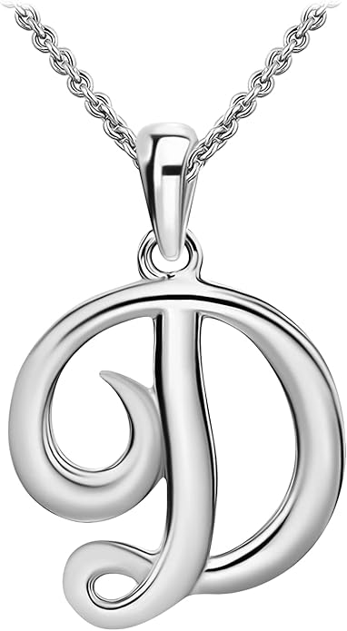 SEA OF ICE Letter Initial Necklace, Alphabet Letter Pendant Necklace, Sterling Silver, Gold, Rose Gold Necklace for Women, Elegant Initial Necklaces, Personalized Custom Women's Necklaces