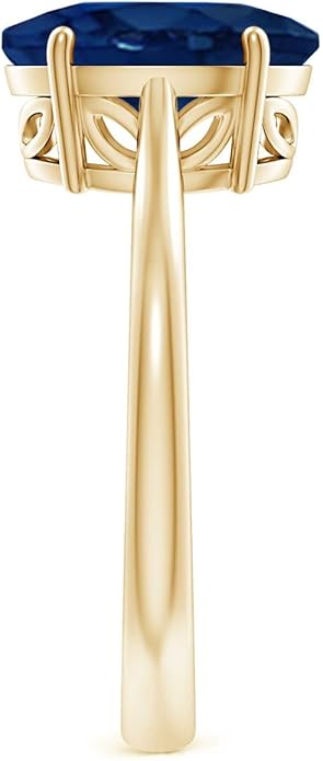 Angara Natural Blue Sapphire Solitaire Engagement Ring for Women | Oval Shape Blue Sapphire Ring in 14K Solid Gold/Sterling Silver/Platinum | September Birthday, Gemstone Jewellery Gift