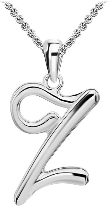 SEA OF ICE Letter Initial Necklace, Alphabet Letter Pendant Necklace, Sterling Silver, Gold, Rose Gold Necklace for Women, Elegant Initial Necklaces, Personalized Custom Women's Necklaces