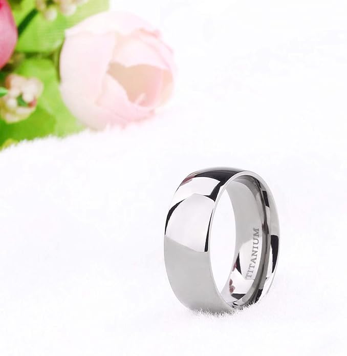 TIGRADE 2mm 4mm 6mm 8mm 10mm Titanium Ring Plain Dome High Polished Wedding Band Comfort Fit Size 3-15