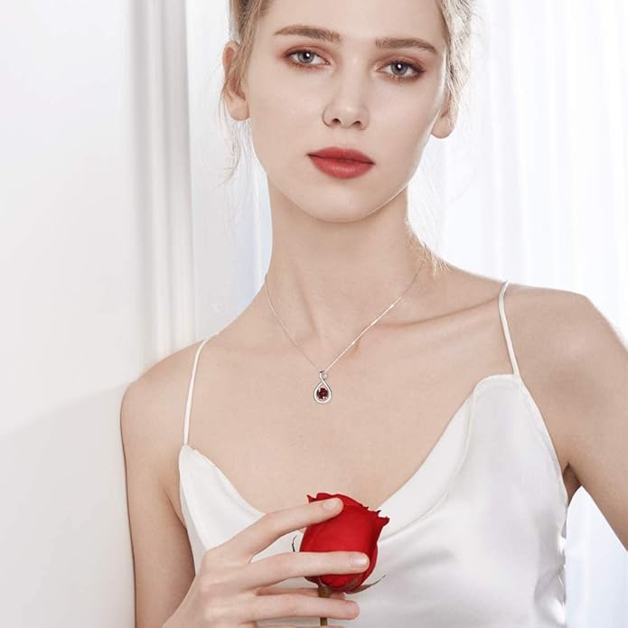 FANCIME Birthstone Necklaces for Women Fine Jewelry Sterling Silver Dainty Infinity Pendant Anniversary Birthday Christmas Gifts for Her Wife Mom Lady Daughter, Chain 16"+2" Extend