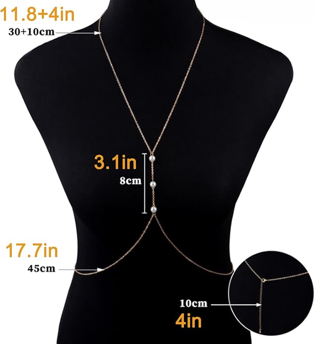 MODRSA Body Chain Belly Chain Silver Gold Waist Chain Body Chain Jewelry for Women Body Jewelry for Women Waist Chains Belly Chains for Women Chain Bra Lingerie