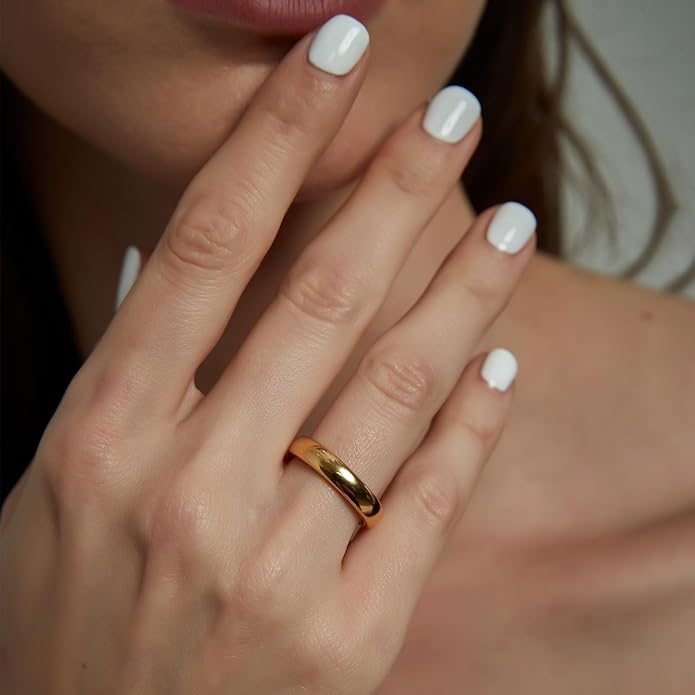 TRUMIUM 2mm 4mm 6mm 8mm Tungsten Wedding Band Ring for Men Women Gold/Rose Gold/Silver Domed High Polish Comfort Fit 4-15