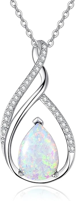 Teardrop Birthstone Necklace for Women 925 Sterling Silver Pear-Shaped Pendant Anniversary Mother's Day Birthday Jewelry Gifts for Her