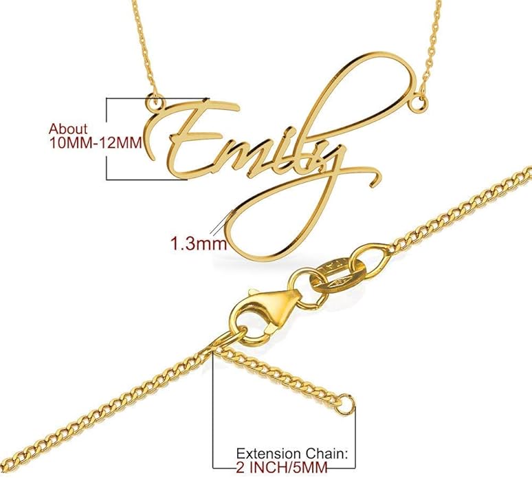 Personalized Name Necklace | Sterling Silver/Stainless Steel | 14 Fonts, 4 Colors, 5 Chains | Tarnish-Free, Handmade Gift for Women: Mom, Daughter, Sister | Ideal for Birthday, Mother's Day,Christmas