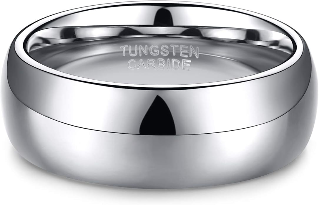 TRUMIUM 2mm 4mm 6mm 8mm Tungsten Wedding Band Ring for Men Women Gold/Rose Gold/Silver Domed High Polish Comfort Fit 4-15