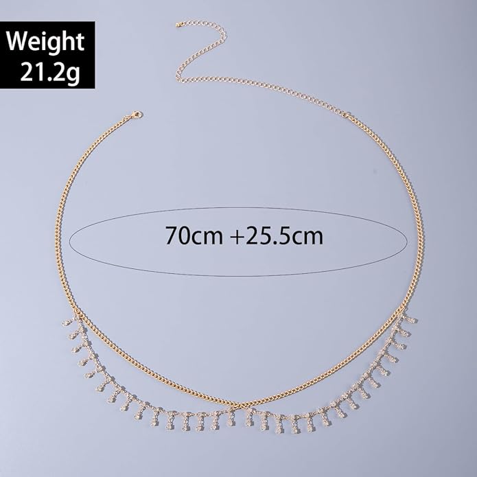 JFORYOU Waist Chain for Women Layered Belly Chain for The Waist Adjustable Waterproof Sexy Bikini Satellite Beads Chain Summer Non Tarnish Body Chain Jewelry for Women