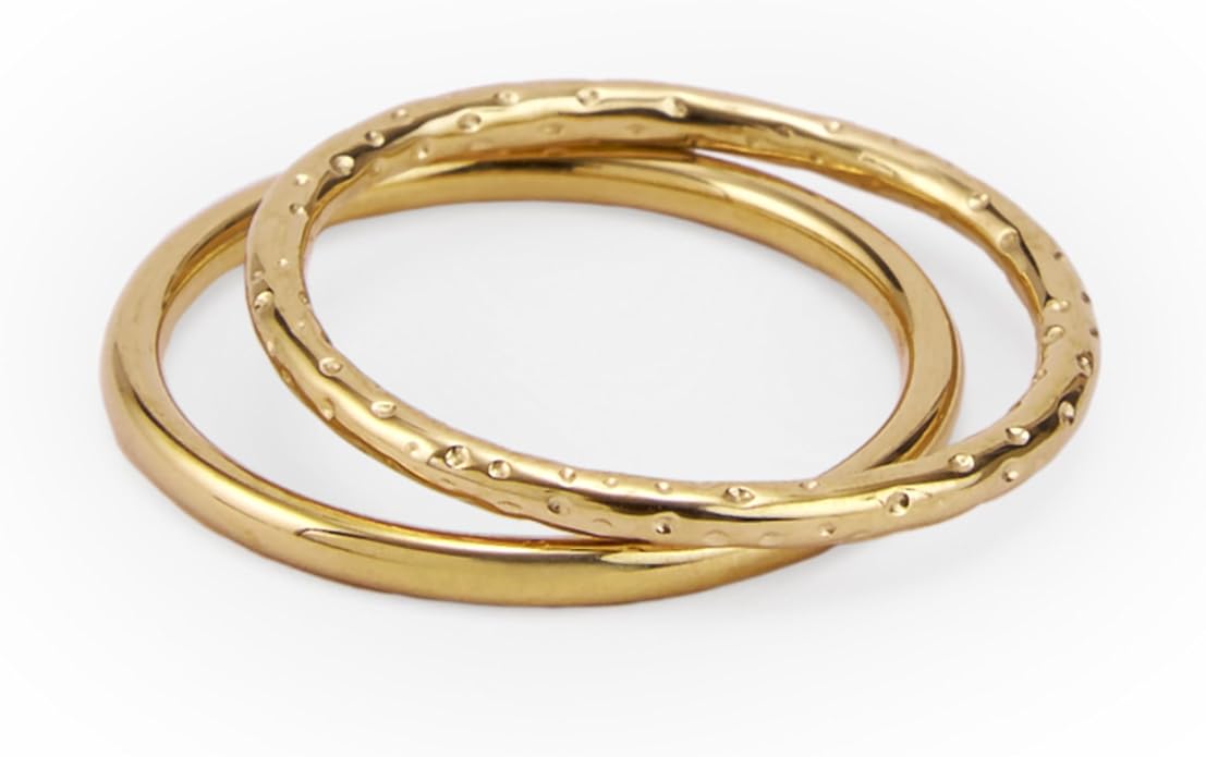 Hey Harper Gold Ring for Women - Gold Plated Stacking Waterproof & Sweatproof Jewerly Ring - Everday Non Tarnish Cute Fashion Circle Rings