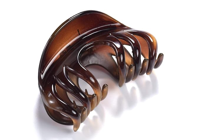 Youxuan 4 Inch Hair Claw for Women, Pretty Clip, Grip for Thick Hair, Coffee