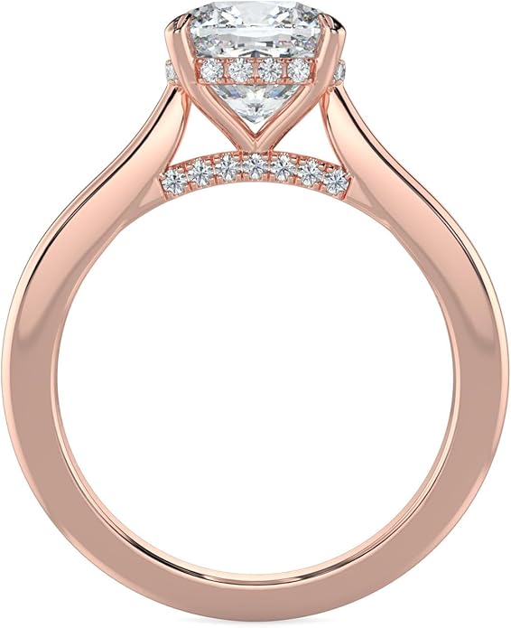 14K and 18K White Yellow and Rose Gold Lab Grown Diamond Solitaire Engagement Ring for Women, 4 Prong Rings for Wedding and Valentine Gift 1 to 2 Carat TW (Color E-F, Clarity VVS-VS)