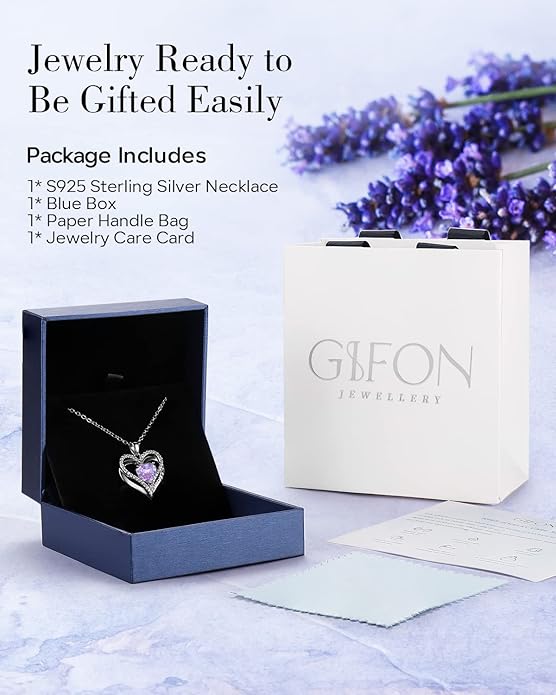 S925 Sterling Silver Necklace for Women, Wife Jewelry Rose Gold, Mom Birthday Valentines Mothers Day Gifts, Girlfriend Necklaces, Daughter Heart Jewel, Anniversary for Her