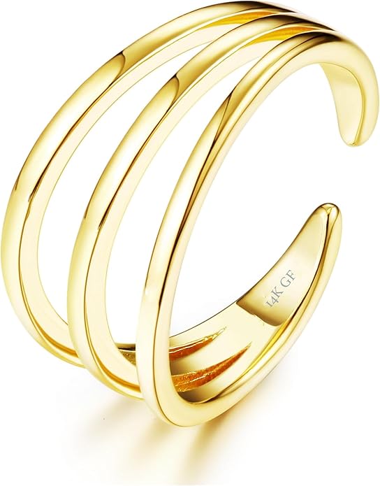 14K Gold Filled Toe Rings for Women Adjustable Toe Ring Band Rings Flower CZ Celtic Knot Comfort-Fit Open Toe Rings Beach Foot Jewelry for Summer