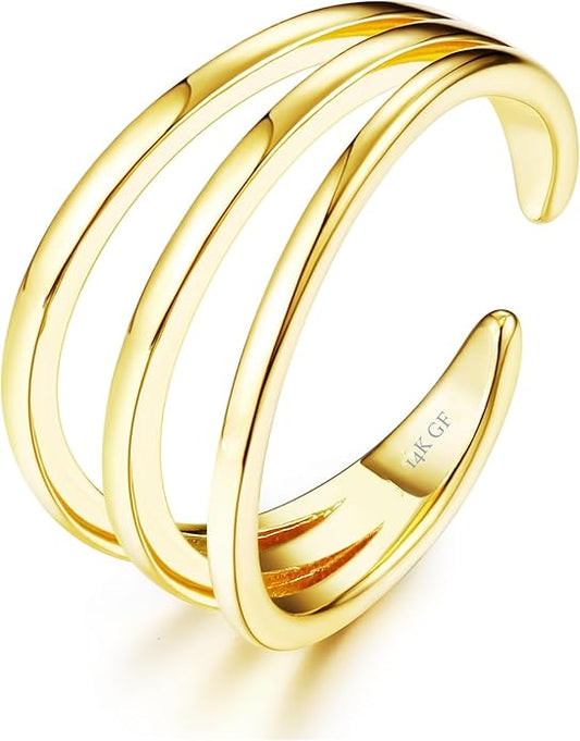 14K Gold Filled Toe Rings for Women Adjustable Toe Ring Band Rings Flower CZ Celtic Knot Comfort-Fit Open Toe Rings Beach Foot Jewelry for Summer