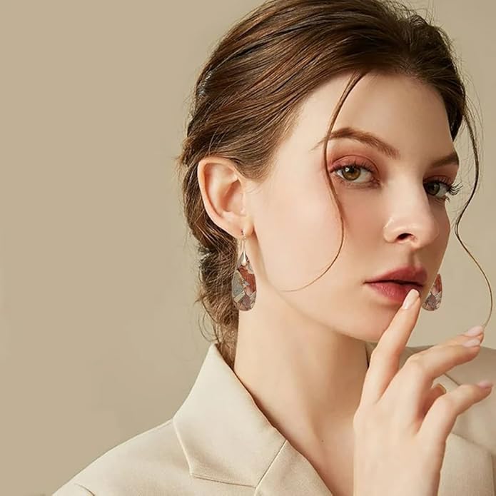 Natural Stone Earrings Waterdrop Stone Dangle Earrings for Women