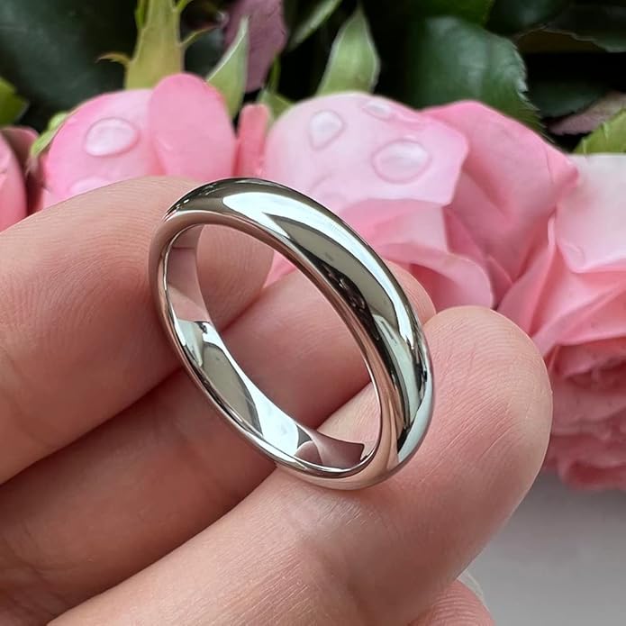 4mm 6mm 8mm 10mm Silver/Gold/White Tungsten Rings for Men Women Couple Fashion Jewelry Anniversary Engagement Wedding Bands Domed Polished I Love You Engraved Comfort Fit