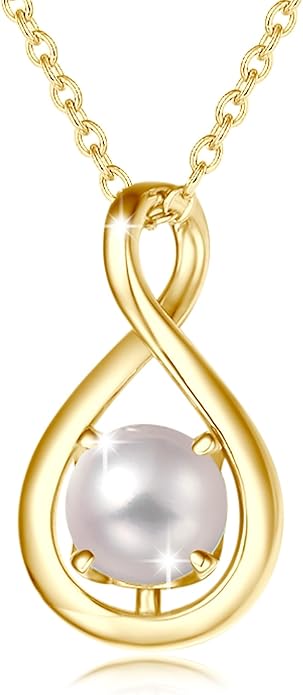 FANCIME Birthstone Necklaces for Women Fine Jewelry Sterling Silver Dainty Infinity Pendant Anniversary Birthday Christmas Gifts for Her Wife Mom Lady Daughter, Chain 16"+2" Extend