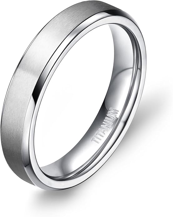 TIGRADE Titanium Rings 4MM 6MM 8MM 10MM Wedding Band in Comfort Fit Matte for Men Women Size 3-15