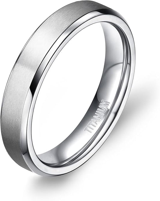 TIGRADE Titanium Rings 4MM 6MM 8MM 10MM Wedding Band in Comfort Fit Matte for Men Women Size 3-15