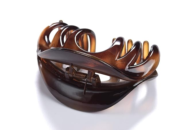 Youxuan 4 Inch Hair Claw for Women, Pretty Clip, Grip for Thick Hair, Coffee