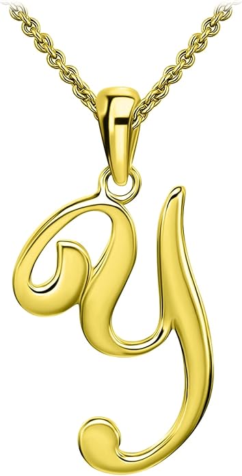 SEA OF ICE Letter Initial Necklace, Alphabet Letter Pendant Necklace, Sterling Silver, Gold, Rose Gold Necklace for Women, Elegant Initial Necklaces, Personalized Custom Women's Necklaces